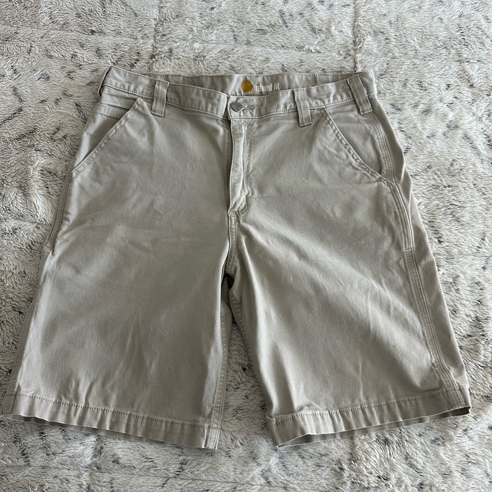 Carhartt Men’s Khaki Flat Front Work Shorts